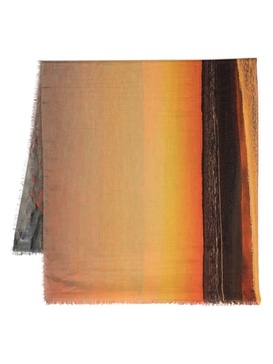 Painted Sunset frayed-edge scarf