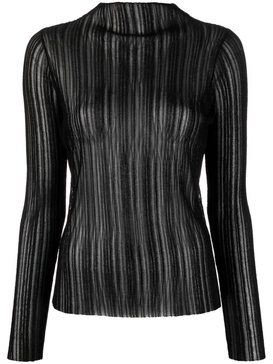 Amy ribbed-knit sheer top