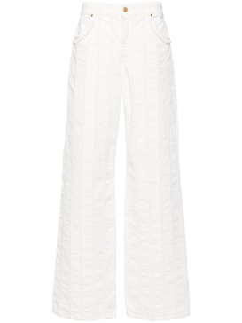 raw-cut detailed straight-leg trousers