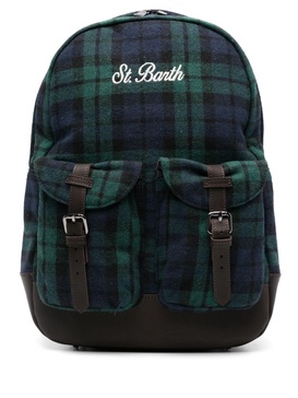 tartan-print backpack 