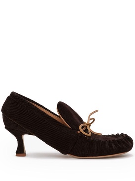 kitten-heel corduroy moccasins