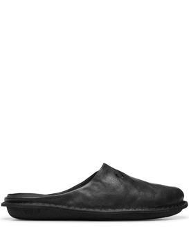 X Viba Roma Black Leather Slippers