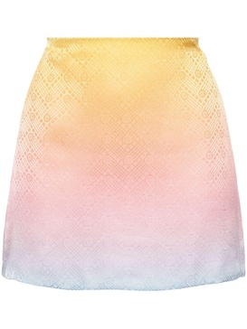 gradient-effect silk miniskirt