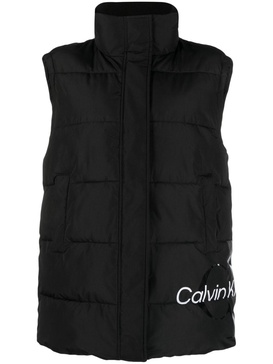 logo-print puffer gilet