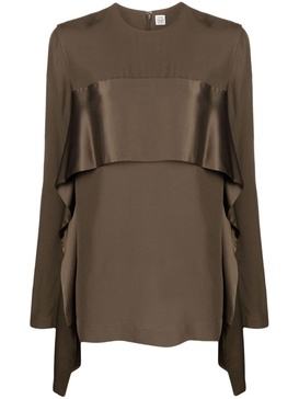 tie-fastening crepe blouse