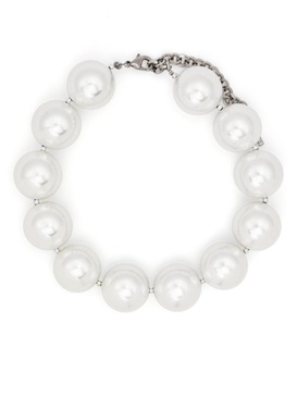 faux-pearl chain-link necklace