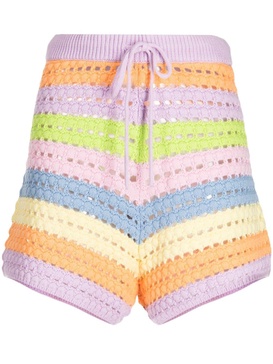 Wallis striped crochet shorts