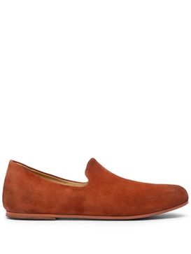 round-toe suede loafers