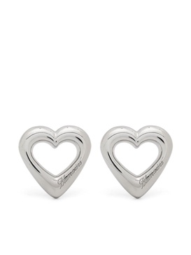 logo-engraved stud earrings