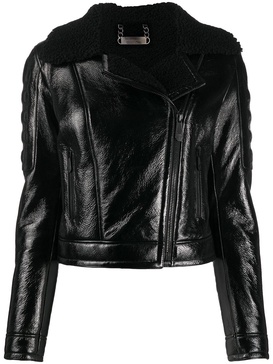 shearling-trimmed moto jacket