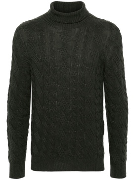 roll-neck cable-knit jumper