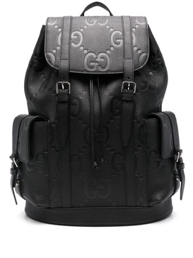 Black Jumbo GG Leather Backpack