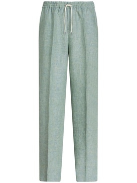 straight-leg linen trousers