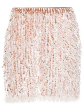 frayed organza mini skirt