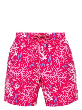 Coral-print swim shorts