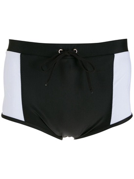 contrasting-panel swim shorts