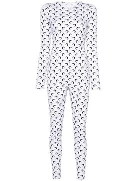 moon-print jersey catsuit