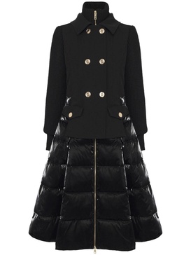 layered A-line padded coat