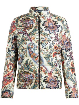 paisley-print down puffer jacket