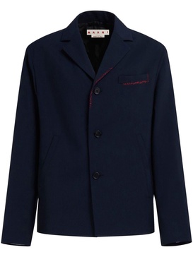 contrast-stitch wool blazer