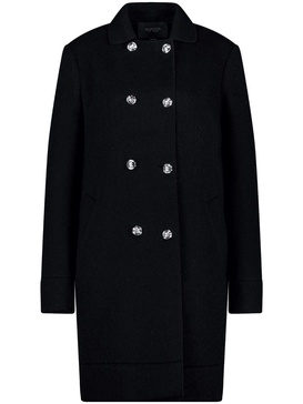 double-breasted wool-blend coat