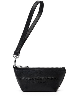 logo-embossed leather purse 