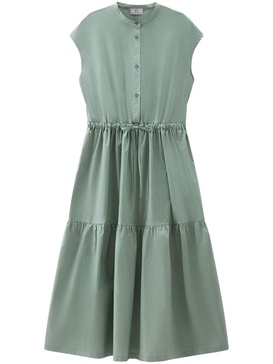 tiered poplin midi dress