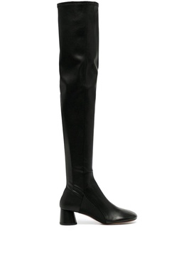 block-heel thigh boots