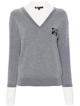 logo-patch layered jumper