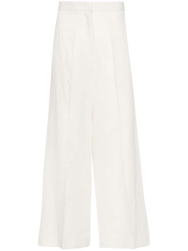 high-waist linen blend trousers