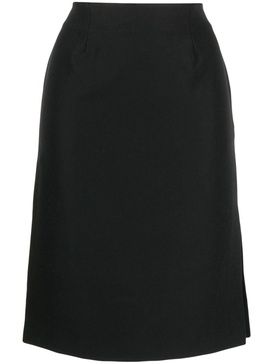 slit mid-length pencil skirt