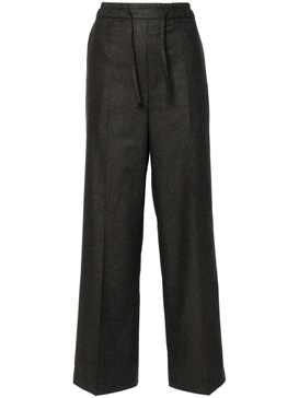 pinstriped straight trousers