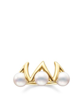 18kt yellow gold Danger Claw pearl ring