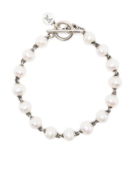 pearl-embellished  chain bracelet 