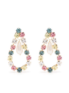 Pastello crystal-embellished teardrop earrings