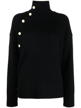 button-fastening cashmere jumper