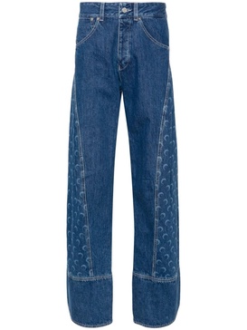 mid-rise straight-leg jeans