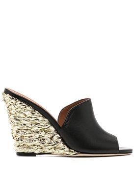 Deia 100mm leather mules