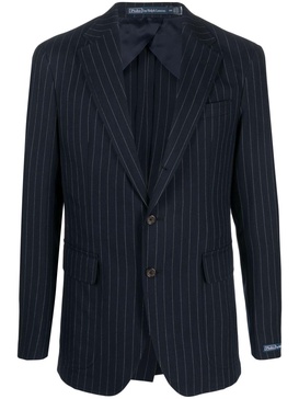 pinstriped single-breasted blazer