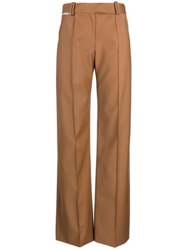 virgin wool straight-leg trousers