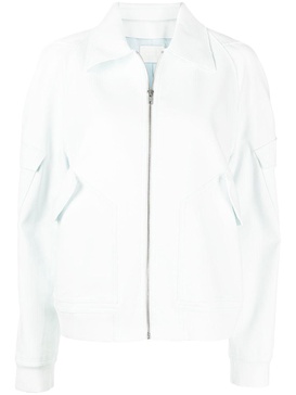 zip-up fitted bomber jacket