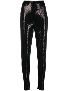 sequinned high-waisted leggings