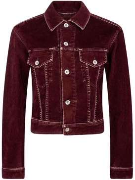 panelled velvet cropped jacket