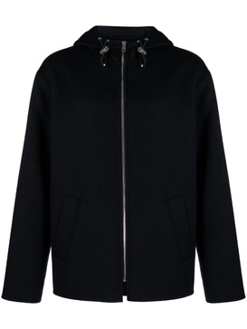 zip-up hooded jacket