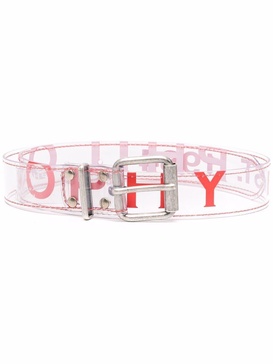 transparent logo-print belt