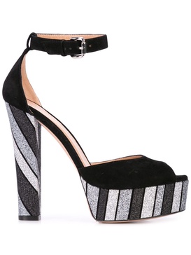 glitter stripe sandals