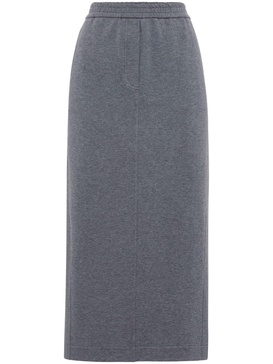 elasticated-waistband midi skirt