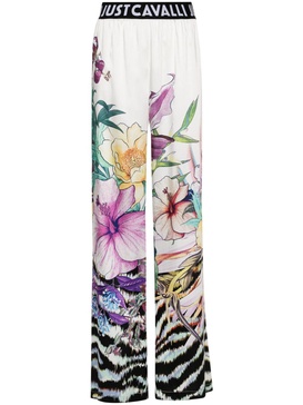 floral-print straight trousers