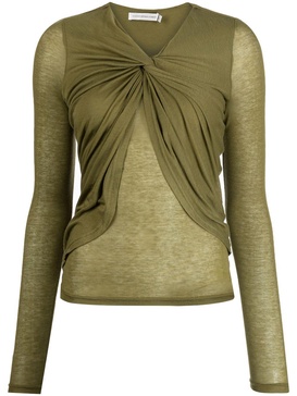 knot-detail V-neck blouse