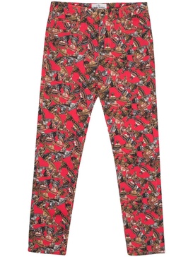 Orb-logo-print twill trousers